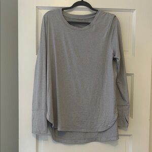 Gray Long Sleeve Women's Workout Top